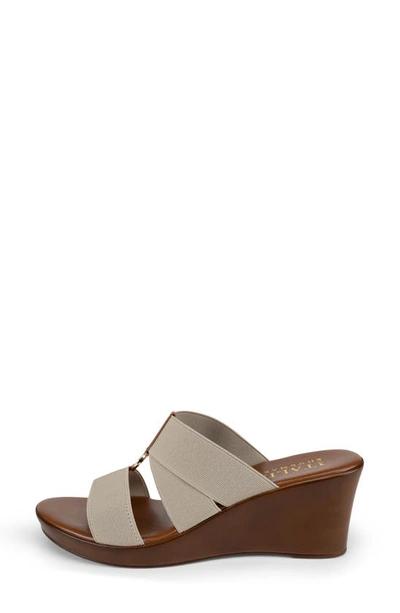 Italian Shoemakers Celsi Wedge Slide Sandal In Taupe