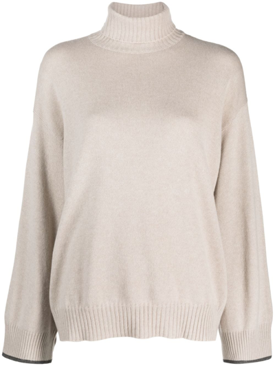 Shop Brunello Cucinelli Fine-knit Cashmere Jumper In Neutrals