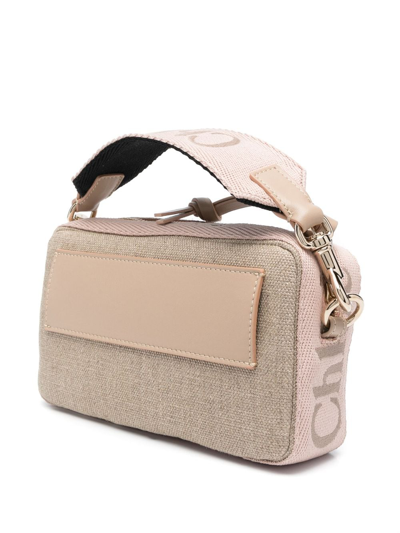 Shop Chloé Woody Logo-embroidered Belt Bag In Neutrals