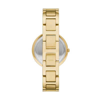 Shop Fossil Women's Karli Three-hand, Gold-tone Stainless Steel Watch And Bracelet Box Set