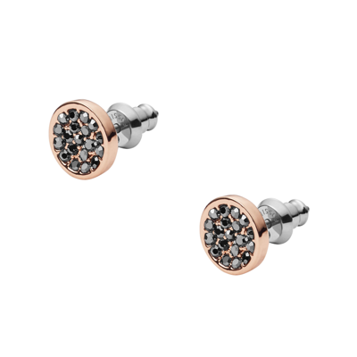 Fossil Women's Rose Gold-tone Brass Stud Earrings In Pink