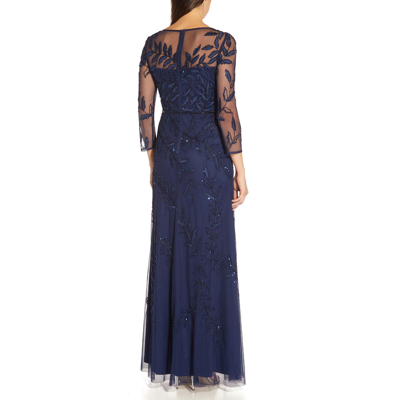 Shop Adrianna Papell Womens Beaded Embroidered Evening Dress In Multi