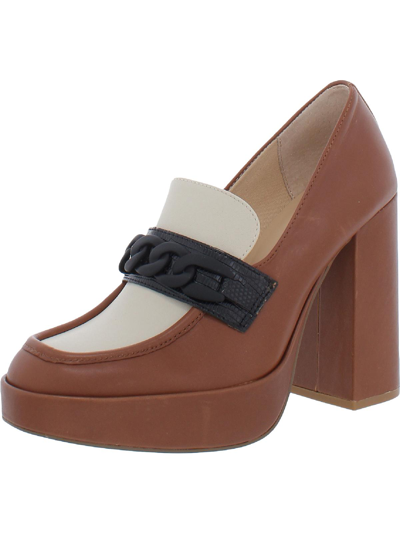 Shop Steve Madden Rhylee Womens Leather Slip On Loafer Heels In Green