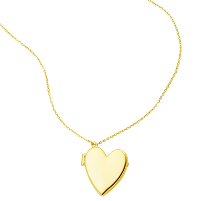 Adornia 14k Plated Heart Locket Necklace In Yellow
