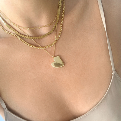 Adornia 14k Plated Heart Locket Necklace In Yellow