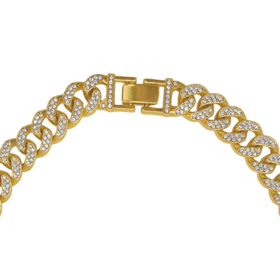 Shop Adornia Flat Curb Cz Chain Necklace Gold In Yellow