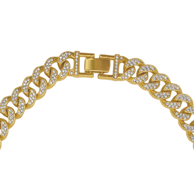 Adornia 14k Plated Cz Flat Curb Chain Necklace In Yellow