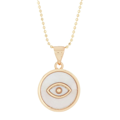 Adornia 14k Over Silver Evil Eye Necklace In White