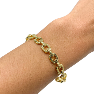 Adornia 14k Gold-plated Chain Link Cuff Bracelet In Yellow