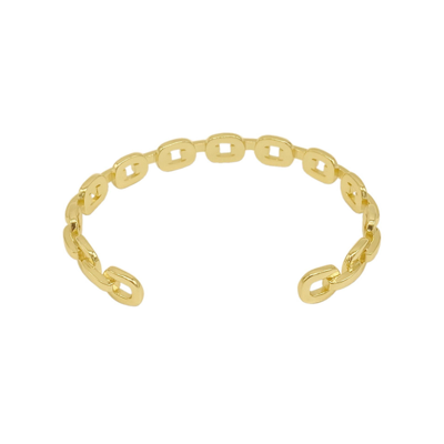 Adornia 14k Gold-plated Chain Link Cuff Bracelet In Yellow