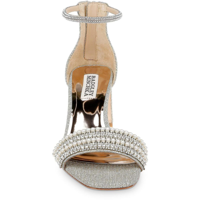 Badgley Mischka Kameryn  Womens Block Heel Dressy Heels In Silver