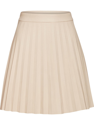 Shop Bb Dakota By Steve Madden Womens Faux Leather Pleated A-line Skirt In Beige