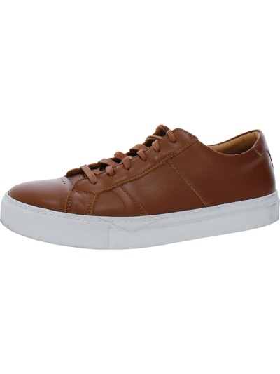 Shop Greats Royale Mens Leather Lace Up Casual And Fashion Sneakers In Brown
