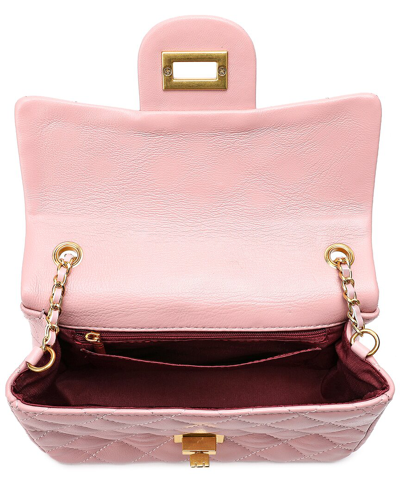 Shop Tiffany & Fred Quilted Sheepskin Leather Crossbody In Pink