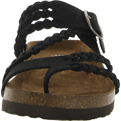 Shop White Mountain Hayleigh Womens Leather Braided Footbed Sandals In Multi