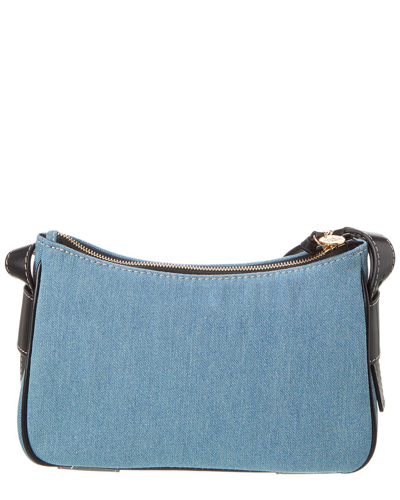 Shop See By Chloé Mini Denim & Leather Hobo Bag In Blue