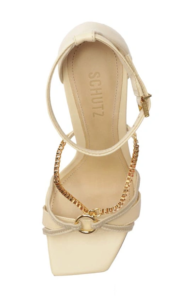 Shop Schutz Sylvie Ankle Strap Sandal In Eggshell