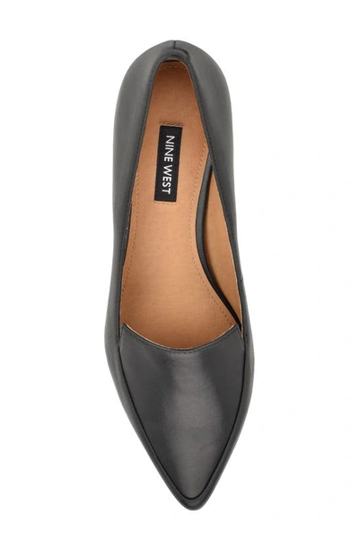 Shop Nine West 'abay' Pointy Toe Loafer In Black Smooth Leather