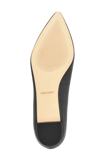 Shop Nine West 'abay' Pointy Toe Loafer In Black Smooth Leather