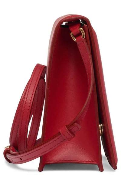 Shop Dolce & Gabbana Dg Logo Flap Leather Crossbody Bag In Medium Red
