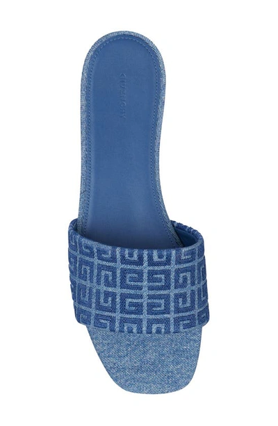 Shop Givenchy 4g Denim Slide Sandal In Medium Blue