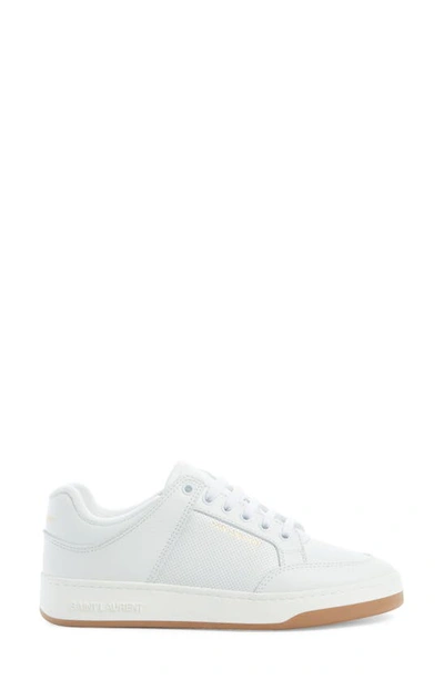 Saint Laurent Leather Sneakers In White