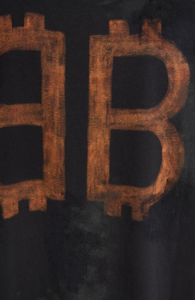 Shop Balenciaga Crypto Logo Oversize Graphic T-shirt In Washed Black