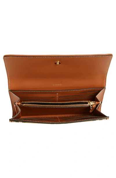 Burberry 'halton' Beige Wallet With Branded Button In Check Fabric Woman In Archive Beige