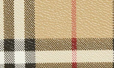 Burberry 'halton' Beige Wallet With Branded Button In Check Fabric Woman In Archive Beige