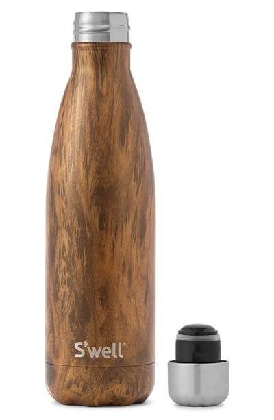 Shop S'well 17-ounce Insulated Stainless Steel Bottle In Teakwood