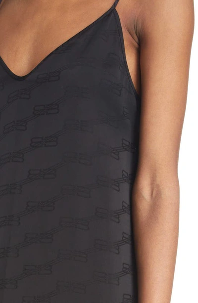 Shop Balenciaga Logo Jacquard Slipdress In Black