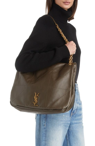 Saint Laurent Jamie 4.3 Patchwork Leather Tote In Light Musk
