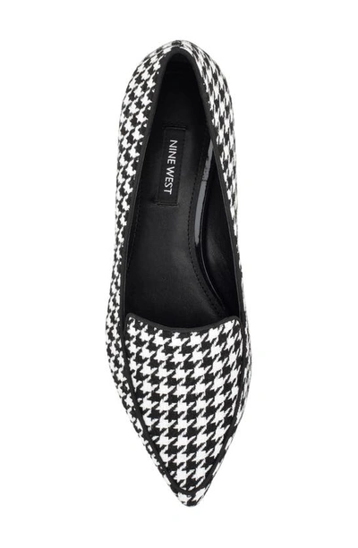Shop Nine West Abay Pointed Toe Flat In Black Checkered