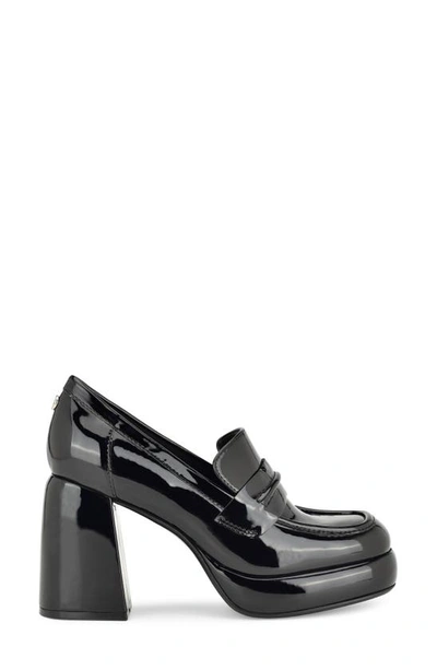 Nine West Zest Patent Loafer Pump In Black