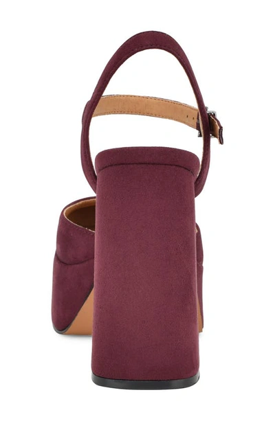 Nine West Stacie Platform Pump In Dark Red