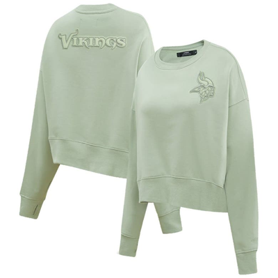 Shop Pro Standard Green Minnesota Vikings Neutral Pullover Sweatshirt
