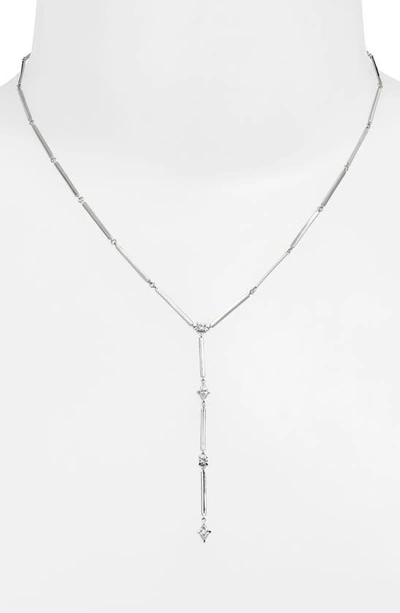 Bony Levy Aviva Drop Diamond Pendant Y-necklace In 18k White Gold