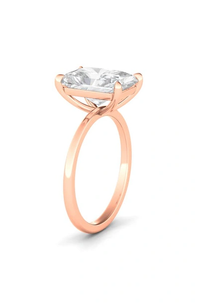 Shop Hautecarat Radiant Cut Lab Created Diamond 18k Gold Ring In 18k Rose Gold