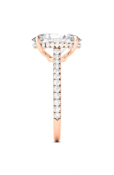 Shop Hautecarat Oval Cut & Pavé Lab Created Diamond 18k Gold Ring In 18k Rose Gold