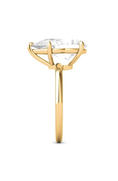 Hautecarat Pear Cut Lab Created Diamond 18k Gold Ring In 18k Yellow Gold