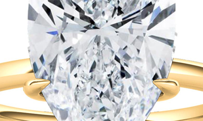 Hautecarat Pear Cut Lab Created Diamond 18k Gold Ring In 18k Yellow Gold