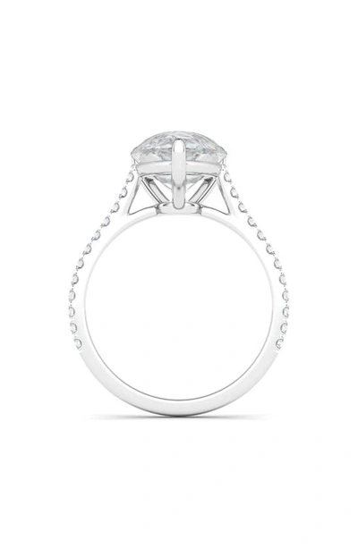 Shop Hautecarat Pear Cut & Pavé Lab Created Diamond 18k Gold Ring In 18k White Gold