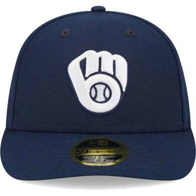 Shop New Era Navy Milwaukee Brewers Oceanside Low Profile 59fifty Fitted Hat