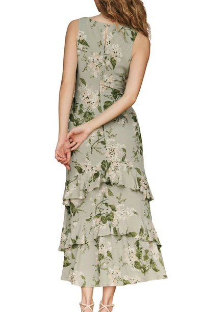 Shop Reformation Magnus Tiered Ruffle Silk Dress In Tea Garden