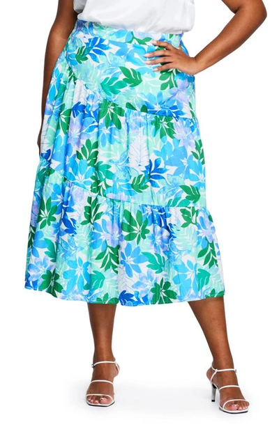 Shop Estelle Travola Tiered Midi Skirt In Print
