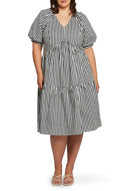Shop Estelle Dominica Stripe Midi Dress In Print