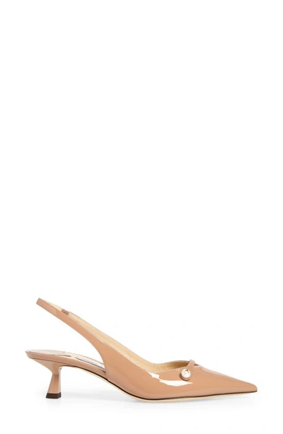 Shop Jimmy Choo Amita Pointed Toe Slingback Pump In Ballet Pink