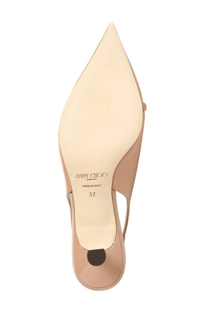 Jimmy Choo Amita 45 Slingback Pumps In Patent And Nappa Leather In Ballet Pink