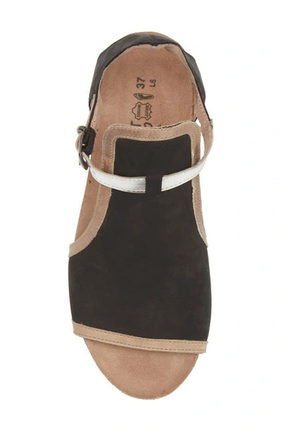 Shop Naot Fiona Wedge Sandal In Black Leather