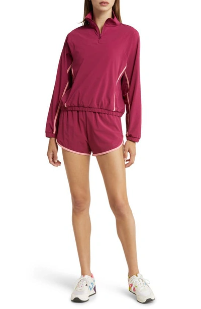 Shop Outdoor Voices Lightspeed Quarter Zip Pullover In Beautyberry/ Conch Shell
